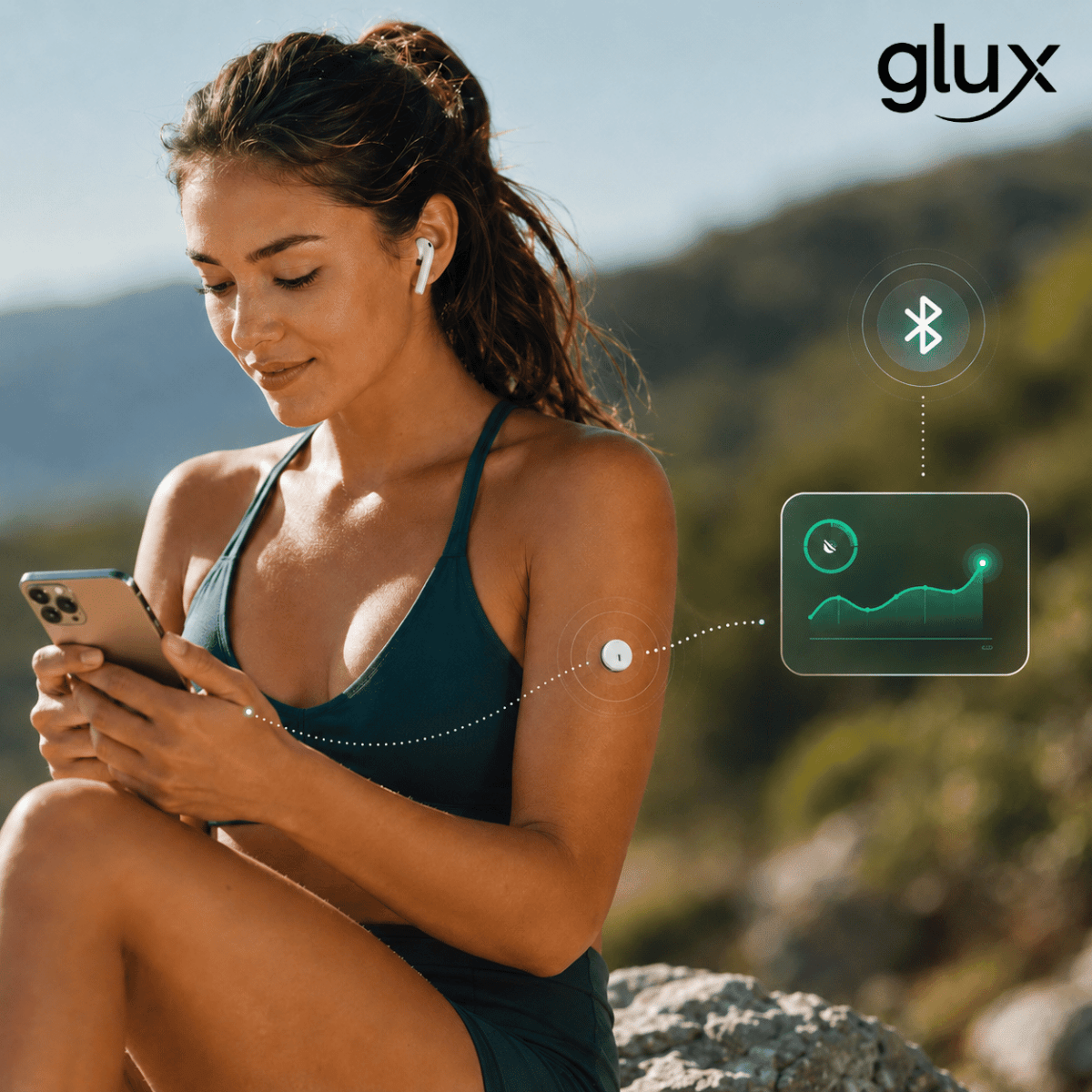 LinX CGM – senzor na ramene a prepojenie s aplikáciou